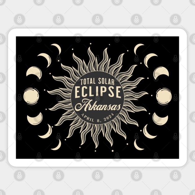 Total Solar Eclipse Arkansas USA April 2024 Magnet by TGKelly